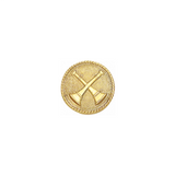 Smith & Warren Gold Electroplate 2-Bugle Collar Insignia w/ Clutch Pin Attachment, Set of 2