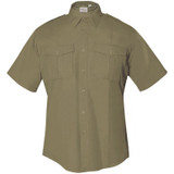 Flying Cross Flex 65/35 Poly/Cotton-Mini Rip-Stop Short Sleeve Woven Shirt Silver Tan