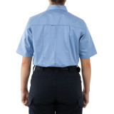 First Tactical Women's Cotton Station Short Sleeve Shirt Medium Blue 3