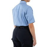 First Tactical Women's Cotton Station Short Sleeve Shirt Medium Blue 4