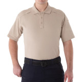 First Tactical Men's Cotton Short Sleeve Polo Khaki