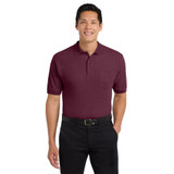 Port Authority Silk Touch Polo with Pocket Burgundy 1