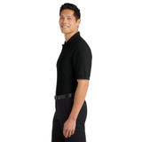 Port Authority Silk Touch Polo, Black, On Model Facing Left