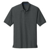 Port Authority Silk Touch Polo, Charcoal Heather Gray, Front