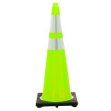 Hi-Way Safety 36 in. 10 lb. Lime Traffic Cone, Black Base, 4 in & 6 in. Collar