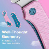 CIVIVI Powder Pink Baby Banter Thumb Stud Knife G10 Handle 6