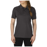 5.11 Tactical Polyester Women's Helios Short Sleeve Polo Shirt, Charcoal, Front