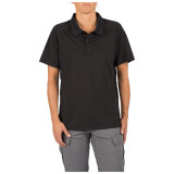 5.11 Tactical Polyester Women's Helios Short Sleeve Polo Shirt, Black