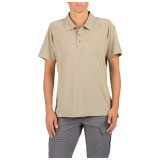 5.11 Tactical Polyester Women's Helios Short Sleeve Polo Shirt, Silver Tan