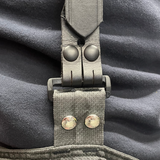 Boston Leather 9170 Universal Leather Firefighter Suspenders, ABS Rings, Showing Uniform Attachments