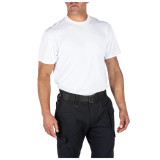 5.11 Tactical Performance Utili-T Short Sleeve 2-Pack, White, Facing Front Right Angle