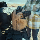 Vertx Siege 35L Tactical Backpack, Coyote, Man Placing Items in Backpack