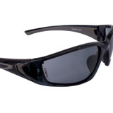 Radians Crossfire RPG Premium Safety Eyewear, Crystal Black Frame / Smoke Lens, Close-Up of Frames