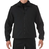 5.11 Tactical Valiant Softshell Jacket, Front, Shown with Black Undershirt