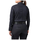 5.11 Tactical Women's Stryke PDU Twill Class B Long Sleeve Shirt, Midnight Navy, Facing Back Left Angle