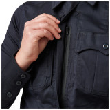 5.11 Tactical Women's Stryke PDU Twill Class B Long Sleeve Shirt, Midnight Navy, Showing Hidden Front Zipper