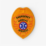 Hero's Pride Emergency Medical Services Badge Patch, Gold Reflective