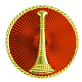 Hero's Pride Lieutenant Single Bugle Pin, Red Enameled/Gold Plated