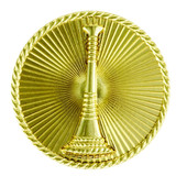 Hero's Pride Lieutenant Single Bugle Pin, Gold Plate