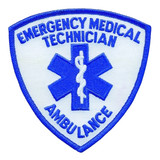 Hero's Pride Emergency Medical Technician Ambulance Shoulder Patch, Royal/Royal