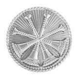 Hero's Pride 15/16 in. Deputy Chief 4-Crossed Bugle Insignia with 2-Posts & Clutch Back, Nickel Plate