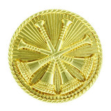 Hero's Pride 15/16 in. Deputy Chief 4-Crossed Bugle Insignia with 2-Posts & Clutch Back, Gold Plate