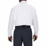 Blauer Long Sleeve Cotton Blend Shirt, White, Back