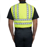Blauer Hi-Vis Yellow Zip-Front Breakaway Safety Vest, Back