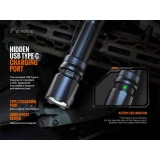 Fenix Black 3000 Lumens TK20R V2.0, Hidden USB Type-C Charging Port