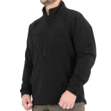 First Tactical 85/15% Nylon/Spandex Men's Tactix Softshell Pullover - PFAS, Black, Facing Front Left Angle