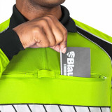 Blauer Colorblock Performance Long Sleeve Polo in Dark Navy / Hi-Vis Yellow 4