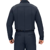 Blauer Men's Zippered Polyester Long Sleeve Shirt, Dark Navy, Back