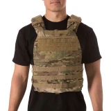 5.11 Tactical Multi-Cam TacTec Plate Carrier, Worn over Black Shirt, Front