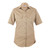 Elbeco Women's LA County Sheriff Short Sleeve Poly/Cotton Shirt, silver tan front view
