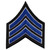 Hero's Pride Sergeant Chevron Patch, Royal Blue With White Border, Black Background, 3" Wide