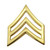 2 Posts & Clutch Backs Sergeant Chevrons, Tall Pointy, Pairs gold