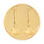 Blackinton Gold Plate Finish 1-11/16 in. 2 Parallel Bugles On Textured Disc Hat Badge with Dual Clutch Pin