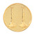 Blackinton Gold Plate Finish 1-11/16 in. 2 Parallel Bugles On Textured Disc Hat Badge with Dual Clutch Pin