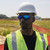 Radians Crossfire RPG Premium Safety Eyewear, Matte Black Frame / Blue Mirror POL Lens, Shown on Person