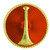 Hero's Pride Lieutenant Single Bugle Pin, Red Enameled/Gold Plated