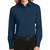 Port Authority Women's Easy Care Long Sleeve Shirt, Navy/Light Stone