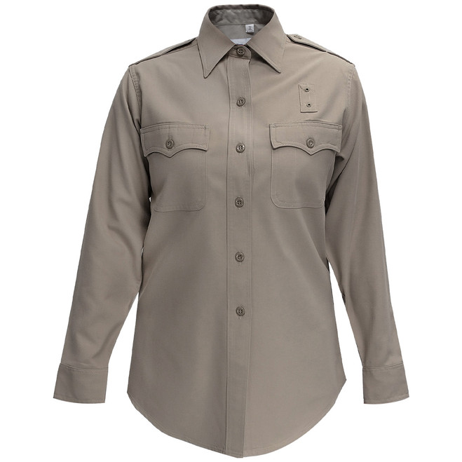 Flying Cross Men's CDCR Class A Long Sleeve Shirt, SIlver Tan front view