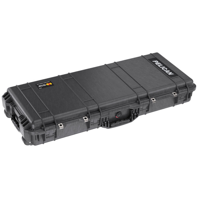 Pelican 1700 Protector Long Case, black closed front angled view