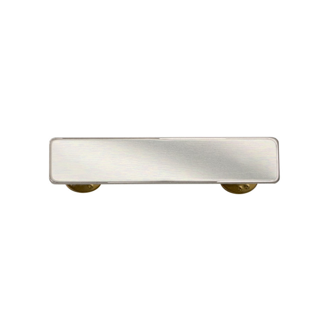 Metal Service Bar Name Tag With Clutch, Silver with Glossy finish