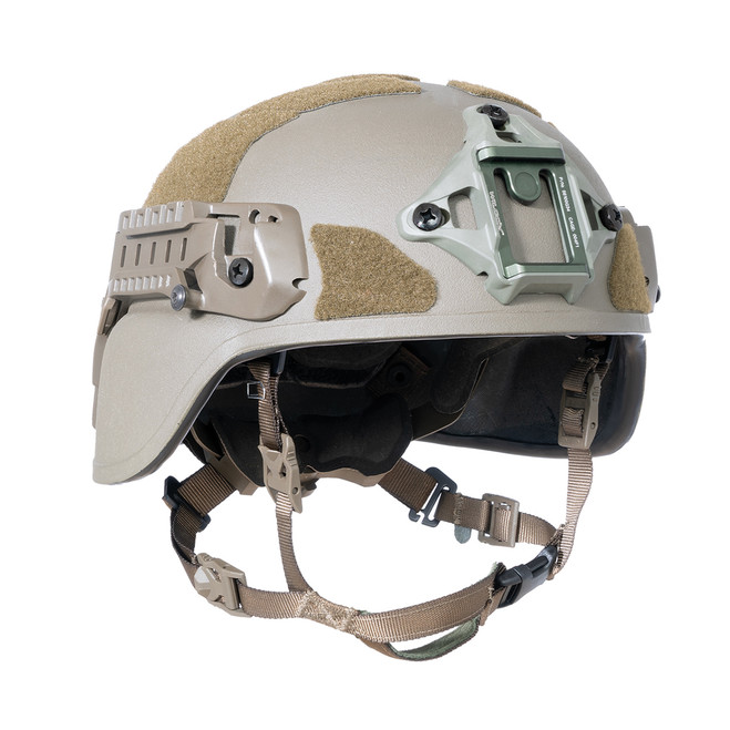 Busch PROtective AMP-1E Full-Cut Ballistic Helmet, front angled view
