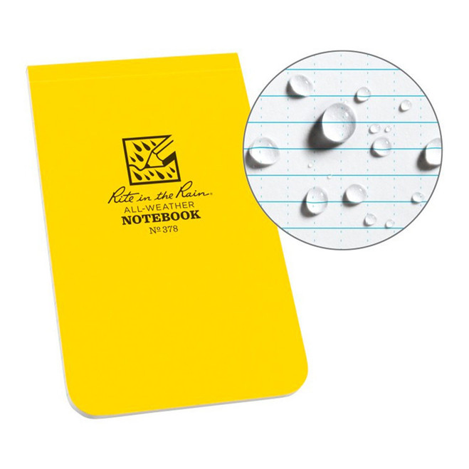 Rite in the Rain Soft Cover Top Bound Notebook, Yellow front cover