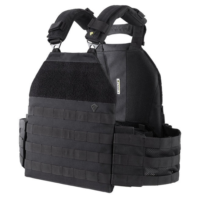 First Tactical Specialist Plate Rack with Molle/PALS, Indexing Closure System, black front view