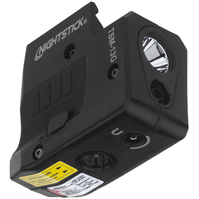 Nightstick Subcompact Weapon Light with Green Laser for Sig Sauer P365/XL/SAS, angled side view