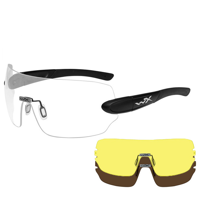 Wiley X Detection Protective Glasses clear/yellow/copper lens & matte black frame