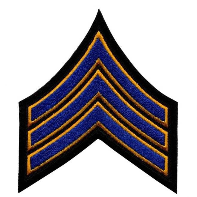 Hero's Pride Sgt Chevrons - Pair  Royal-Dark Gold/Black, 3-1/2 in. Wide